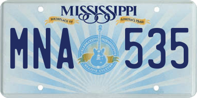 MS license plate MNA535