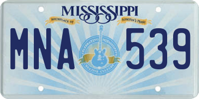MS license plate MNA539