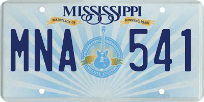 MS license plate MNA541