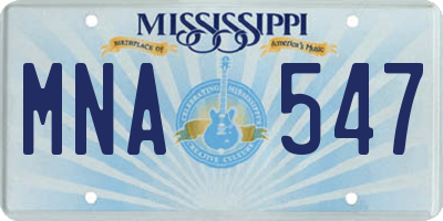 MS license plate MNA547