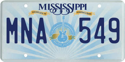 MS license plate MNA549
