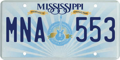 MS license plate MNA553
