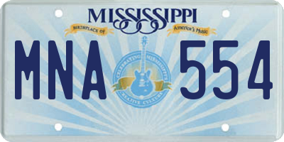 MS license plate MNA554