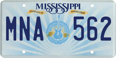 MS license plate MNA562