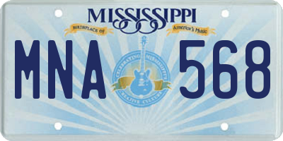 MS license plate MNA568
