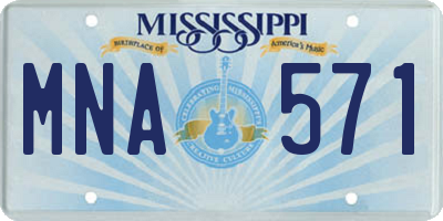 MS license plate MNA571