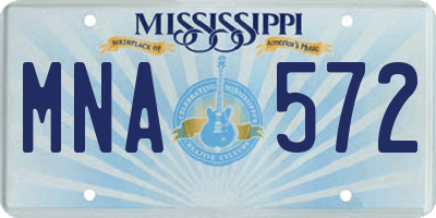 MS license plate MNA572