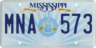 MS license plate MNA573