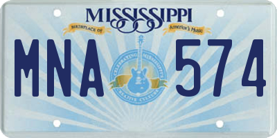 MS license plate MNA574