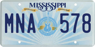 MS license plate MNA578