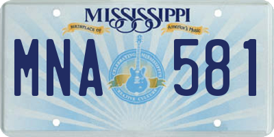 MS license plate MNA581