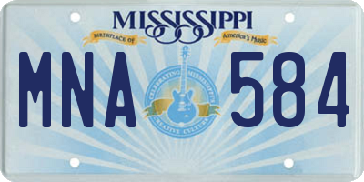 MS license plate MNA584
