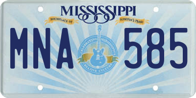 MS license plate MNA585