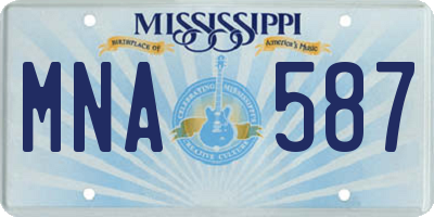 MS license plate MNA587