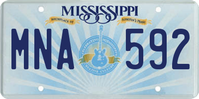 MS license plate MNA592