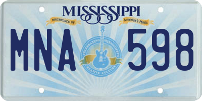 MS license plate MNA598