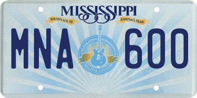 MS license plate MNA600