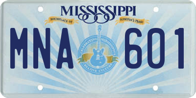MS license plate MNA601
