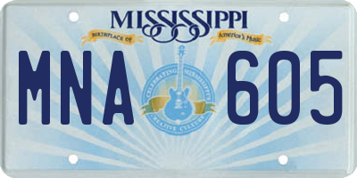 MS license plate MNA605