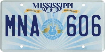MS license plate MNA606