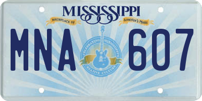 MS license plate MNA607