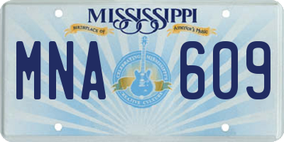 MS license plate MNA609