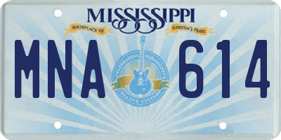 MS license plate MNA614