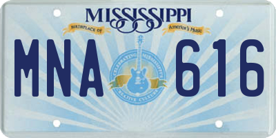 MS license plate MNA616