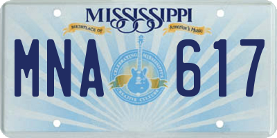 MS license plate MNA617