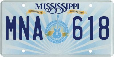 MS license plate MNA618