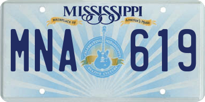 MS license plate MNA619