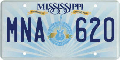 MS license plate MNA620