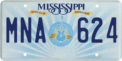 MS license plate MNA624