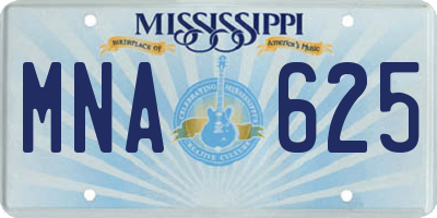 MS license plate MNA625