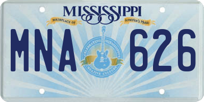 MS license plate MNA626