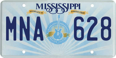MS license plate MNA628