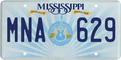 MS license plate MNA629