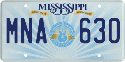 MS license plate MNA630