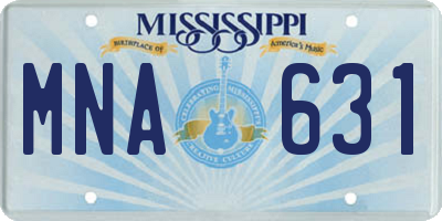 MS license plate MNA631