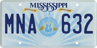 MS license plate MNA632