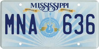 MS license plate MNA636