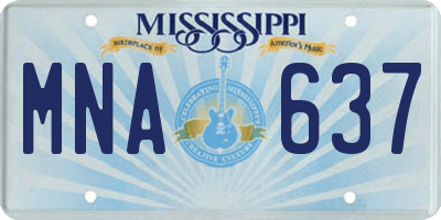 MS license plate MNA637