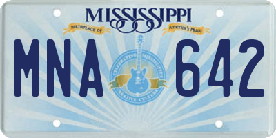 MS license plate MNA642