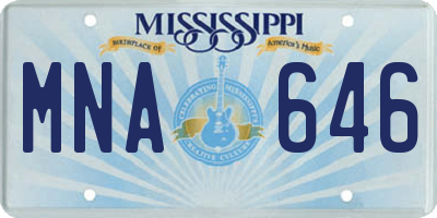 MS license plate MNA646