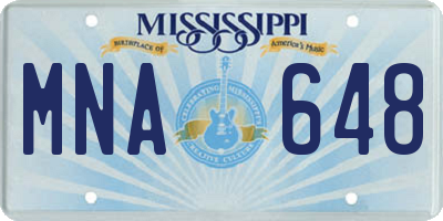 MS license plate MNA648