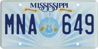 MS license plate MNA649
