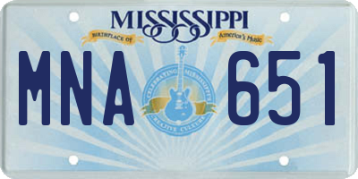 MS license plate MNA651