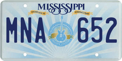 MS license plate MNA652