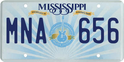 MS license plate MNA656