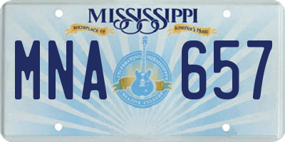 MS license plate MNA657